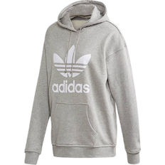 Adidas Trefoil Hoodie - Medium Grey Heather/White