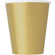 Christmas Plates, Cups & Cutlery Unique Party Paper Cups Gold 8-pack