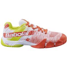 Synthétique Chaussures de sport pour raquette Babolat Movea Clay M - White/Nasturtium