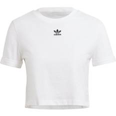 adidas Women's Adicolor Classics Roll-Up Sleeve Crop Top - White