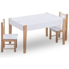 Blanco Conjuntos de muebles vidaXL Kid;s Storage Chalkboard Table Chair Set