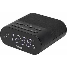 Qi Denver Electronics CRQ-107 Radio reloj FM con carga QI Función de alarma dual