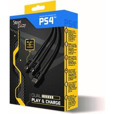 Batteries et Stations de Charge Steelplay PS4 Dual Play & Charge Cable - Black