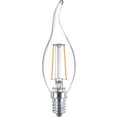 E - E14 LED-lampen Philips Ledlamp Kaars Warm Wit E14 2w Transparant