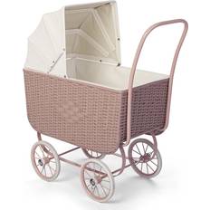 Leksaker by Astrup Doll Pram Retro Rattan Rose