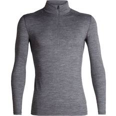 Violet Hauts de Couche de Base Icebreaker 200 Oasis Long Sleeve Half Zip Layering Tee - Gritstone Heather