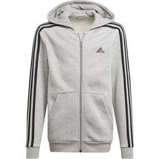 Viscose Hoodies Children's Clothing adidas Boy's Essentials-3-Stripes Hoodie - Medium Grey Heather/Black (GQ8903)