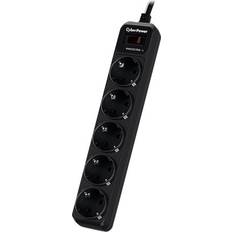 Protectores de Sobretensión CyberPower Regleta con interruptor B0520SC0-DE/ 5 Tomas de corriente/ Cable 1.8m/ Negra