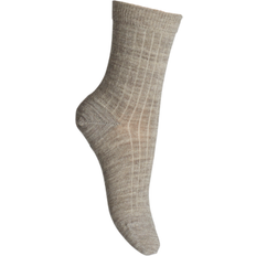 Bruna Strumpor Barnkläder mp Denmark Ankle Wool Socks - Light Brown Melange (718-202)