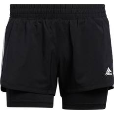 XXS Shorts Adidas Pacer 3-Stripes Woven Two-in-One Shorts Women - Black/White