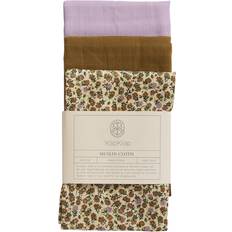 Lila Stoffwindeln by KlipKlap Muslin Cloth Golden Brown/Wild Flower Lilac/Lilac 3-pack