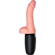 Lämmittävä Hieromasauvat Pipedream King Cock Plus Thrusting Dildo Kiveksillä 28 cm Vaalea iho