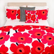 Marimekko Unikko Dynebetræk Red/White (240x220cm)