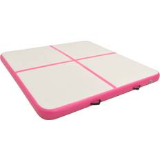 Wit Airtracks vidaXL Gymnastiekmat met pomp opblaasbaar 200x200x15 cm PVC roze