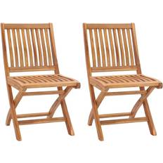 Teak Patio Furniture vidaXL 315105 2-pack Garden Dining Chair