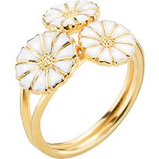 Lund Copenhagen Ringe Lund Copenhagen Marguerite Ring - Gold/White