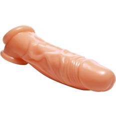 Piel sintética Alargadores de pene XR Brands Realistic Flesh Penis Enhancer y Ball Stretcher Beige