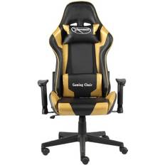 vidaXL Silla Gaming Giratoria Pvc Dorado