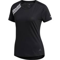 Adidas Run 3 Stripes Tee - Musta