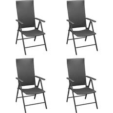 Synthetic Rattan Patio Chairs Garden & Outdoor Furniture vidaXL 313105 4-pack Garden Dining Chair