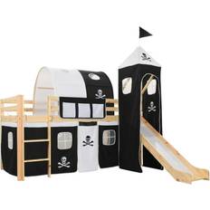 vidaXL Children's Loft Bed with Slide & Ladder 38.2x81.9"