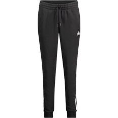 Mujer - Negro Pantalones & Shorts Adidas Essentials French Terry 3-Stripes Pant - Black/White Female