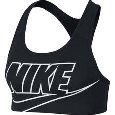 Dame - Tennis Undertøy Nike Dri-Fit Swoosh Non-Padded Logo Sports Bra - Black/White