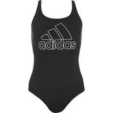 Adidas Women's Athly V Logo Swimsuit - Black/White