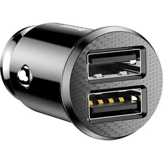 Baseus Mini Chargeur Voiture Double USB Grain 3.1A Noir