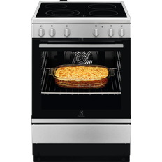 Electrolux Rustfrit stål Glaskeramiske komfurer Electrolux LKR64001SX Sort, Rustfrit stål