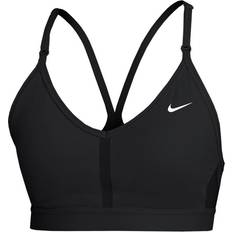 Dri-FIT Indy Light-Support Padded V-Neck Sports Bra - Black/Black/Black/White