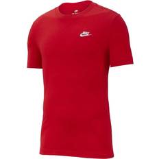 Red Clothing Nike Sportswear Club T-shirt - University Red/White