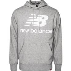 New Balance Essentials Stacked Logo Pullover Hoodie - Grey/White