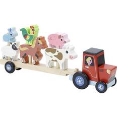 Animal Jouets empilables Vilac Tractor & Trailer with Animals