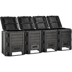 vidaXL Compostiera da Giardino Nera 1600 L 1600L