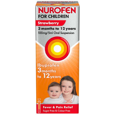 Liquid - Pain & Fever - Painkillers Medicines Nurofen Strawberry 100mg/5ml 200ml 200ml Liquid