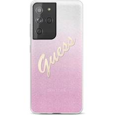 Guess Glitter Gradient Script Case for Galaxy S21 Ultra
