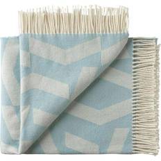 Silkeborg Uldspinderi Dashes Filt White/Blue (190x130cm)