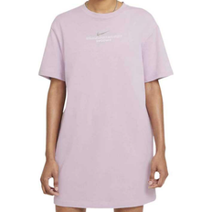 T-Shirt-Kleid Kleider Nike Sportswear Swoosh Dress - Iced Lilac/White