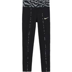 Barneklær Nike One Mid-Rise Printed Leggings Kids - Black/Coconut Milk/Coconut Milk