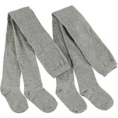 Polyester Strømpebukser Børnetøj Melton Basic Tight 2-pack - Heather Gray (880103-135)