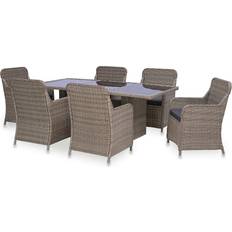 vidaXL 3057796 Ensemble repas de patio, 1 Table incluse 6 Chaises