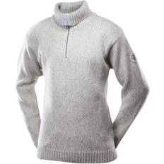 Nansen Sweater Zip Neck Unisex - Grey Melange
