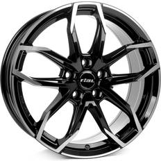 17" - 5/114,3 - 7,5" Autofelgen Rial Lucca Diamond Black Polish 7.5x17 5/114.3 ET50 CB67.1