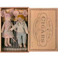 Madera Peluches Maileg Mum & Dad Mice In Cigarbox