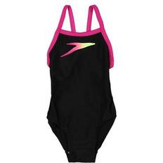 Polyamide Bathing Suits Children's Clothing Speedo Placement Thinstrap Muscleback Swimsuit - Black/Pink/Yellow (809533C756)