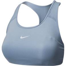 Dame - Tennis BH-er Nike Dri Fit Swoosh Medium Support Bra - Ashen Slate/White