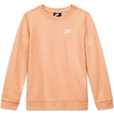 Nike Elastan Sweatshirts Nike Boy's French Terry Crew - Orange Chalk/White (DA0861-734)