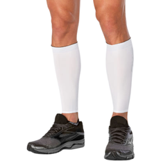 Dame - Elastan / Lycra / Spandex Arm- & Leggvarmere 2XU Compression Calf Guards Unisex - White