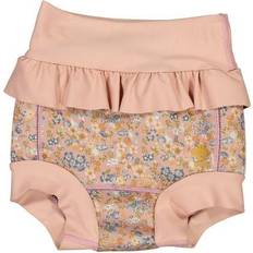 Wheat Neoprene Ruffle Swim Pants - Flowers and Seashells